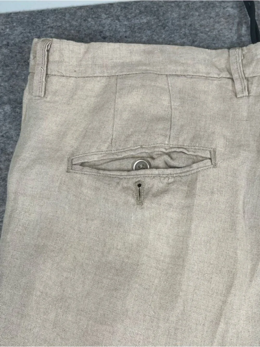 Vintage Linen Pleated Dress Pants Beige 36 Quiet Luxury Trouser Made in Italy